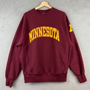 Vintage Minnesota Gophers Crewneck Sweatshirt Maroon Yellow Adult S